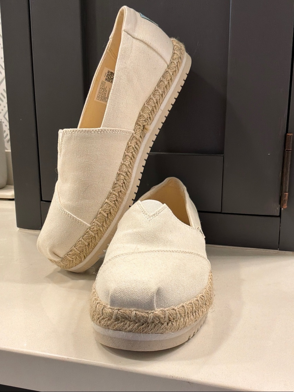 Toms Alpargata Canvas Platform Espadrille White